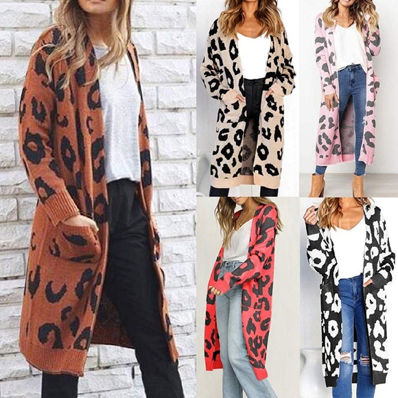  Leopard Print Knit Cardigan - Picture 6 of 7